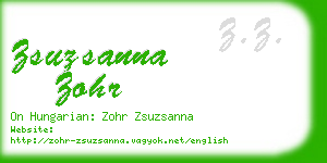 zsuzsanna zohr business card